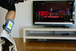 Indoor cycling with interactive video