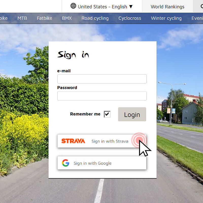 Sign in with Strava