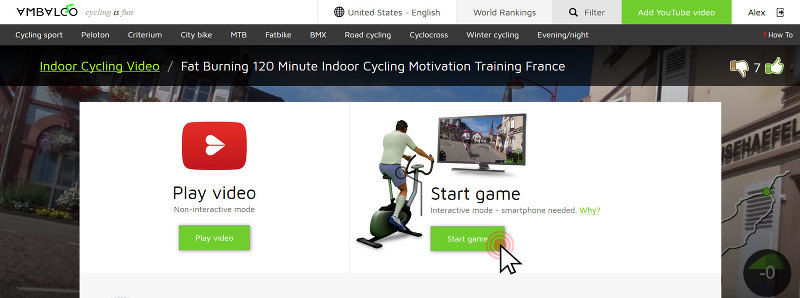 Start cycling game