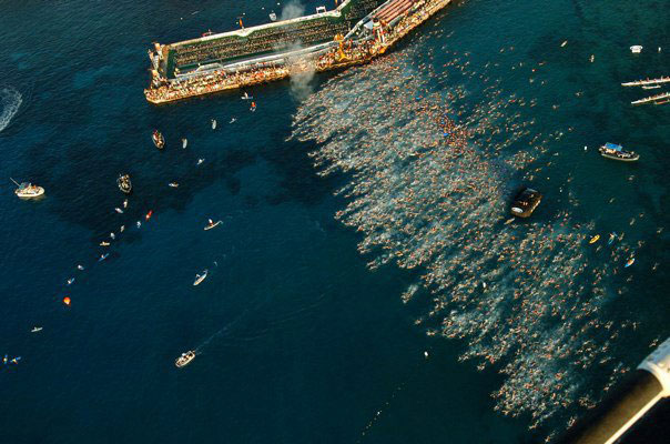 Mariana Lara Albert triathlon start